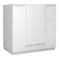 Gemini Megapap melamine reception desk in white color 120x70x110cm.