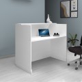 Gemini Megapap melamine reception desk in white color 150x70x110cm.