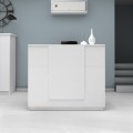 Gemini Megapap melamine reception desk in white color 150x70x110cm.