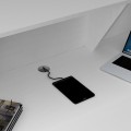 Gemini Megapap melamine reception desk in white color 150x70x110cm.