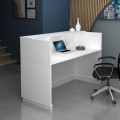 Gemini Megapap melamine reception desk in white color 180x70x110cm.
