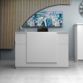 Gemini Megapap melamine reception desk in white color 180x70x110cm.