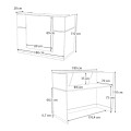 Gemini Megapap melamine reception desk in white color 180x70x110cm.