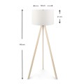 Φωτιστικό δαπέδου Rosling Megapap Mdf/ύφασμα Pvc χρώμα φυσικό/λευκό 38x21x140εκ.
