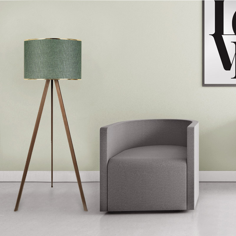 Rosling Megapap Mdf/fabric/Pvc floor lamp in walnut/cypress color 38x21x140cm.