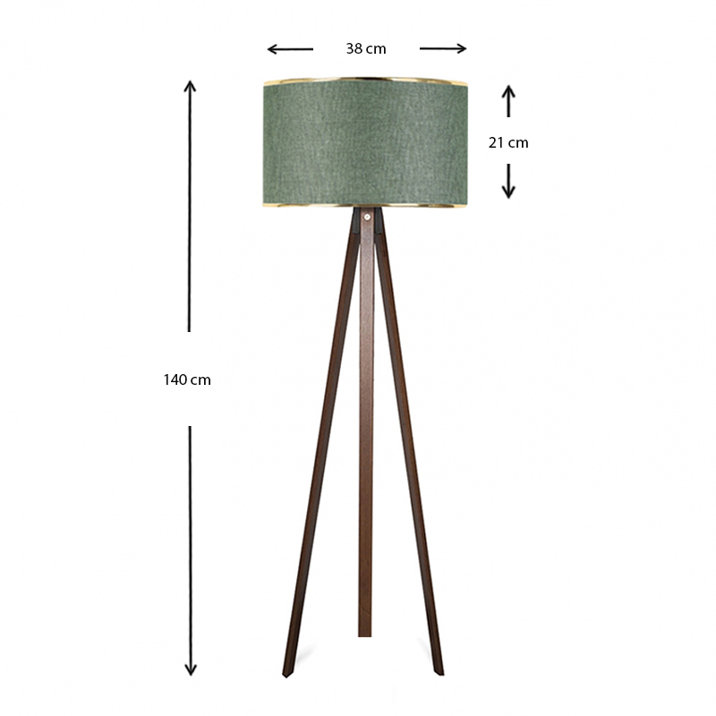Rosling Megapap Mdf/fabric/Pvc floor lamp in walnut/cypress color 38x21x140cm.