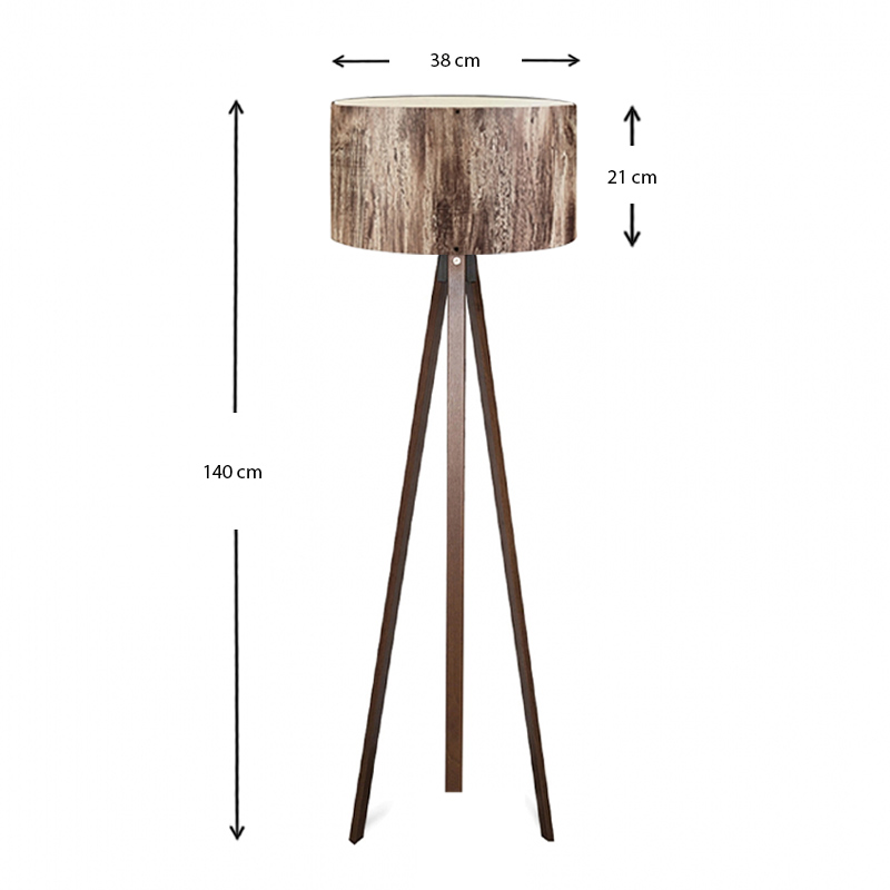 Rosling Megapap Mdf/fabric/Pvc floor lamp in walnut/brown color 38x21x140cm.