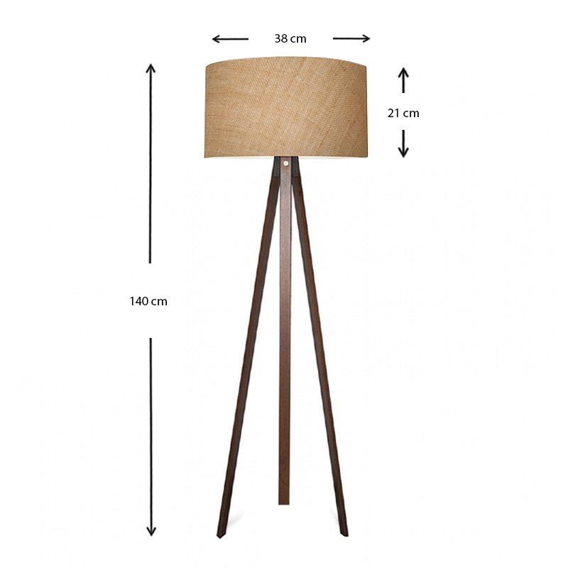 Rosling Megapap Mdf/fabric/Pvc floor lamp in walnut/natural color 38x38x140cm.