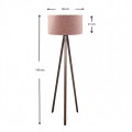 Rosling Megapap Mdf/fabric/Pvc floor lamp in walnut/dusty rose color 38x21x140cm.