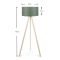 Rosling Megapap Mdf/fabric/Pvc floor lamp in natural/khaki green color 38x38x140cm.