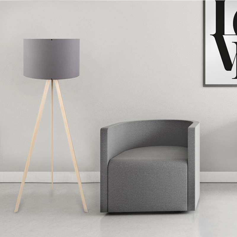 Rosling Megapap Mdf/fabric/Pvc floor lamp in natural/anthracite color 38x21x140cm.
