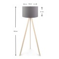 Rosling Megapap Mdf/fabric/Pvc floor lamp in natural/anthracite color 38x21x140cm.