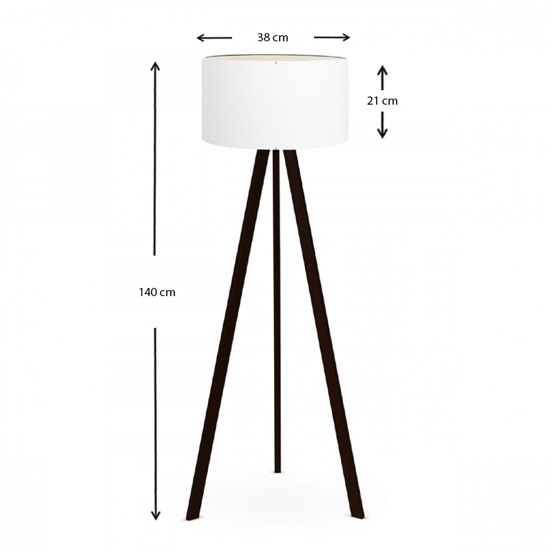 Rosling Megapap Mdf/fabric/Pvc floor lamp in black/white color 38x38x140cm.