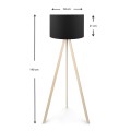 Rosling Megapap Mdf/fabric/Pvc floor lamp in natural/black color 38x21x140cm.