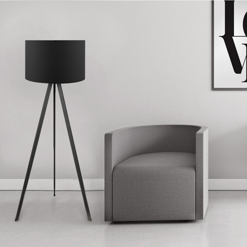 Rosling Megapap Mdf/fabric/Pvc floor lamp in black color 38x21x140cm.