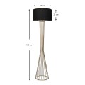 Clarke Megapap metallic/fabric floor lamp in golden/black color 38x21x155cm.