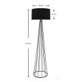 Faraday Megapap metallic/fabric floor lamp in black color 38x21x155cm.