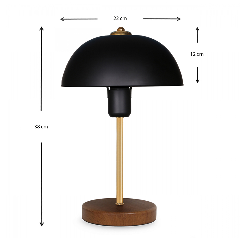 Stuart Megapap metallic/Mdf/plastic table lamp in golden/black color 23x12x38cm.