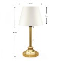 Harrison Megapap fabric/metallic/Mdf table lamp in white/golden color 22x17x45cm.