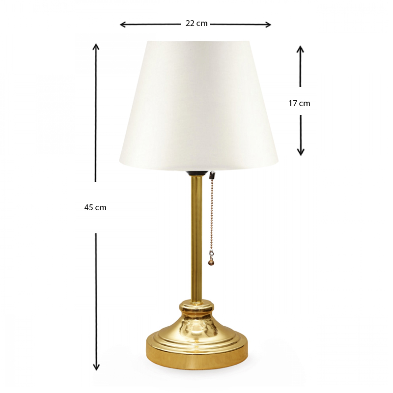 Harrison Megapap fabric/metallic/Mdf table lamp in white/golden color 22x17x45cm.