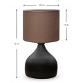 Neil Megapap fabric/metallic table lamp in brown/black color 18,5x17x32cm.