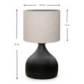 Neil Megapap fabric/metallic table lamp in cream/black color 18,5x17x32cm.