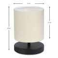 Hassard Megapap fabric/Mdf table lamp in cream/black color 15x16x22cm.