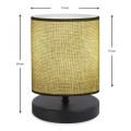 Hassard Megapap fabric/Mdf table lamp in green/black color 15x16x22cm.