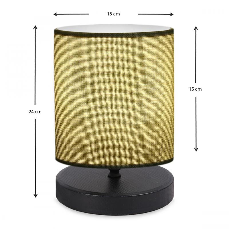 Hassard Megapap fabric/Mdf table lamp in green/black color 15x16x22cm.