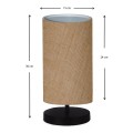 Huls Megapap fabric/wooden/metallic table lamp in natural/black color 15x24x30cm.