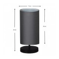 Winkler Megapap fabric/wooden/metallic table lamp in anthracite/black color 15x24x30cm.