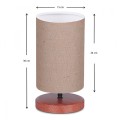 Winkler Megapap wicker fabric/wooden/metallic table lamp in light brown color 15x24x30cm.