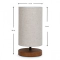 Winkler Megapap wicker fabric/wooden/metallic table lamp in light brown color 15x15x30cm.
