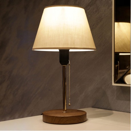 Tipton Megapap metallic/plastic/Mdf table lamp in beige/golden/brown color 22x14x40cm.