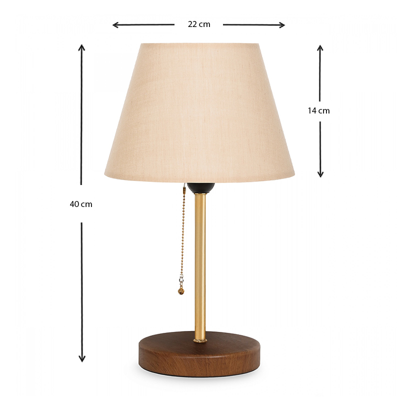Tipton Megapap metallic/plastic/Mdf table lamp in beige/golden/brown color 22x14x40cm.