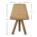Lander Megapap fabric/Pvc/wooden table lamp in sand beige/brown color 22x17x32cm.