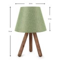 Lander Megapap fabric/Pvc/wooden table lamp in cypress/brown color 22x17x32cm.