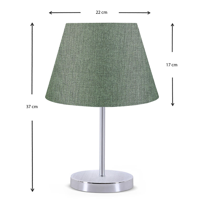 Jules Megapap fabric/Pvc/chrome table lamp in cypress/silver color 22x17x37cm.
