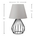 Akerlind Megapap fabric/Pvc/metallic table lamp in light grey/black color 22x17x36cm.