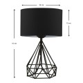 Christopher Megapap fabric/metallic table lamp in black color 24x15x41cm.