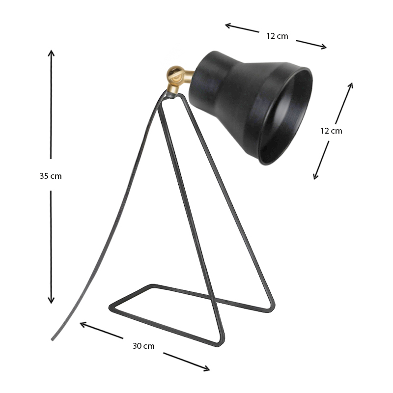 Collins Megapap metallic desk lamp in black color 30x30x35cm.