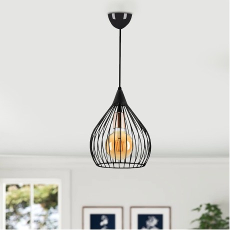 Koert Megapap metallic ceiling lamp in black color 25x30x70cm.