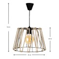 Andrew Megapap metallic/rope ceiling lamp in black/natural color 30x30x20cm.