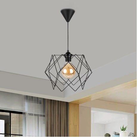 Pyant Megapap metallic ceiling lamp in black color 23x17x70cm.