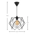 Pyant Megapap metallic ceiling lamp in black color 23x17x70cm.