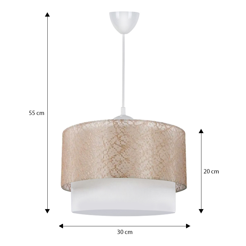 Whitehouse Megapap fabric ceiling lamp in golden color 30x20x55cm.