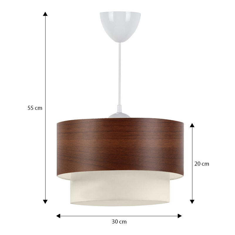 Whitehouse Megapap fabric ceiling lamp in brown color 30x20x55cm.