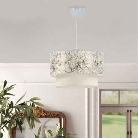 Whitehouse Megapap fabric ceiling lamp in white - black color 30x20x55cm.