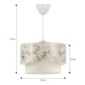 Whitehouse Megapap fabric ceiling lamp in white - black color 30x20x55cm.