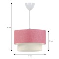 Whitehouse Megapap fabric ceiling lamp in pink color 30x20x55cm.
